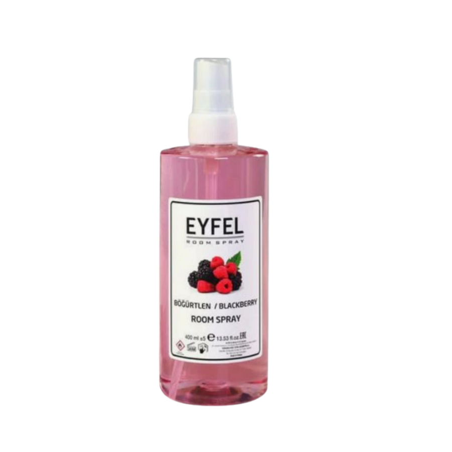 EYFEL Blackberry Room Spray 400ml pink spray bottle with white label and berry graphic