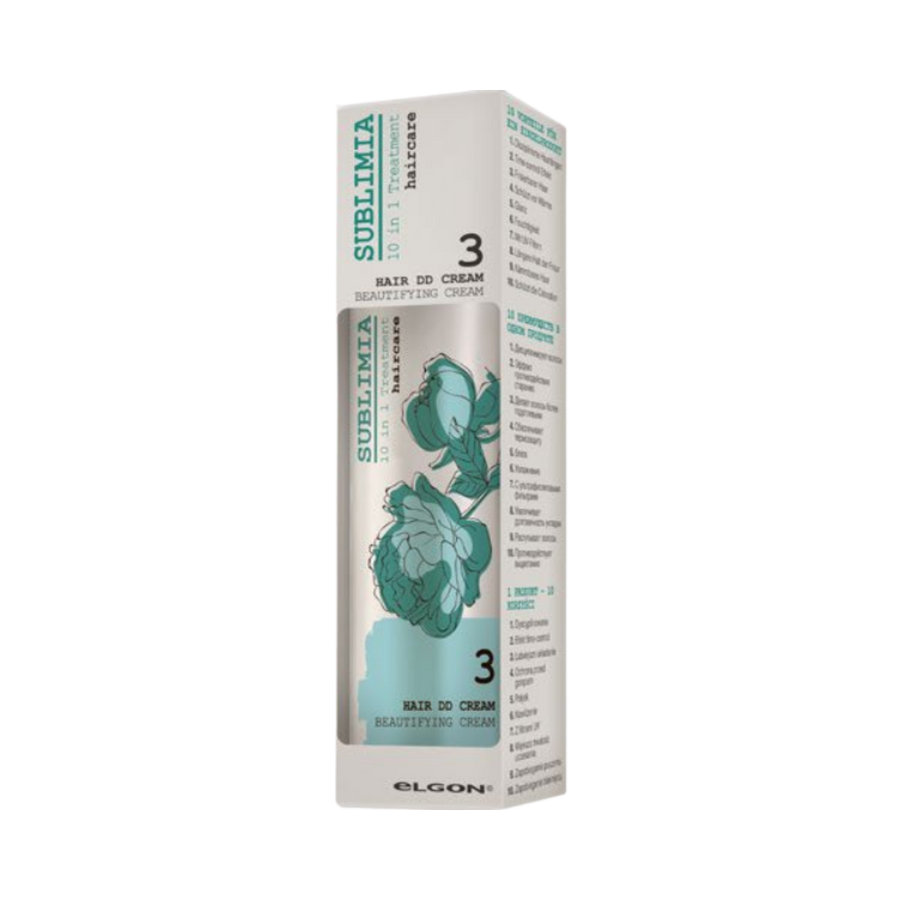 Elgon Sublimia Hair DD Cream 10-in-1 treatment, beautifying hair cream, 150 ml box packaging.