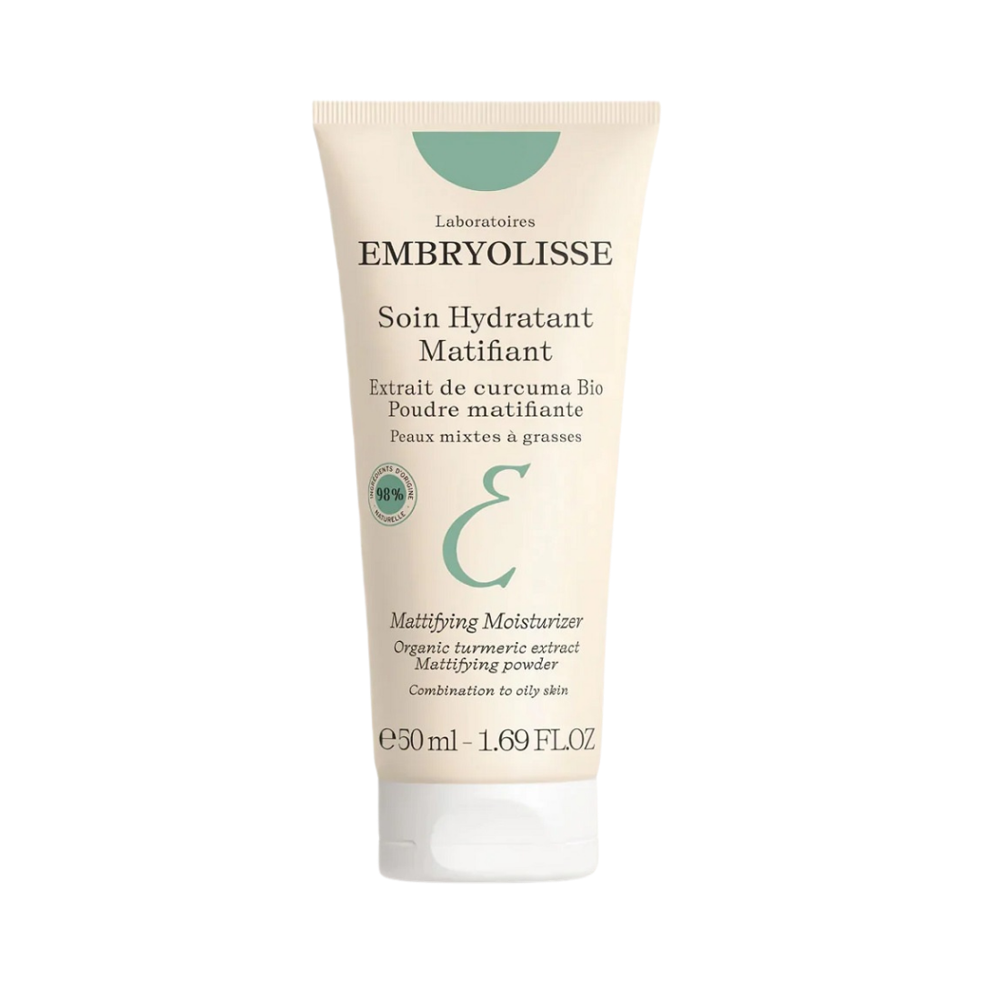 Embryolisse mattifying moisturizer 50ml tube organic turmeric combination oily skin cream plastic recyclable packaging
