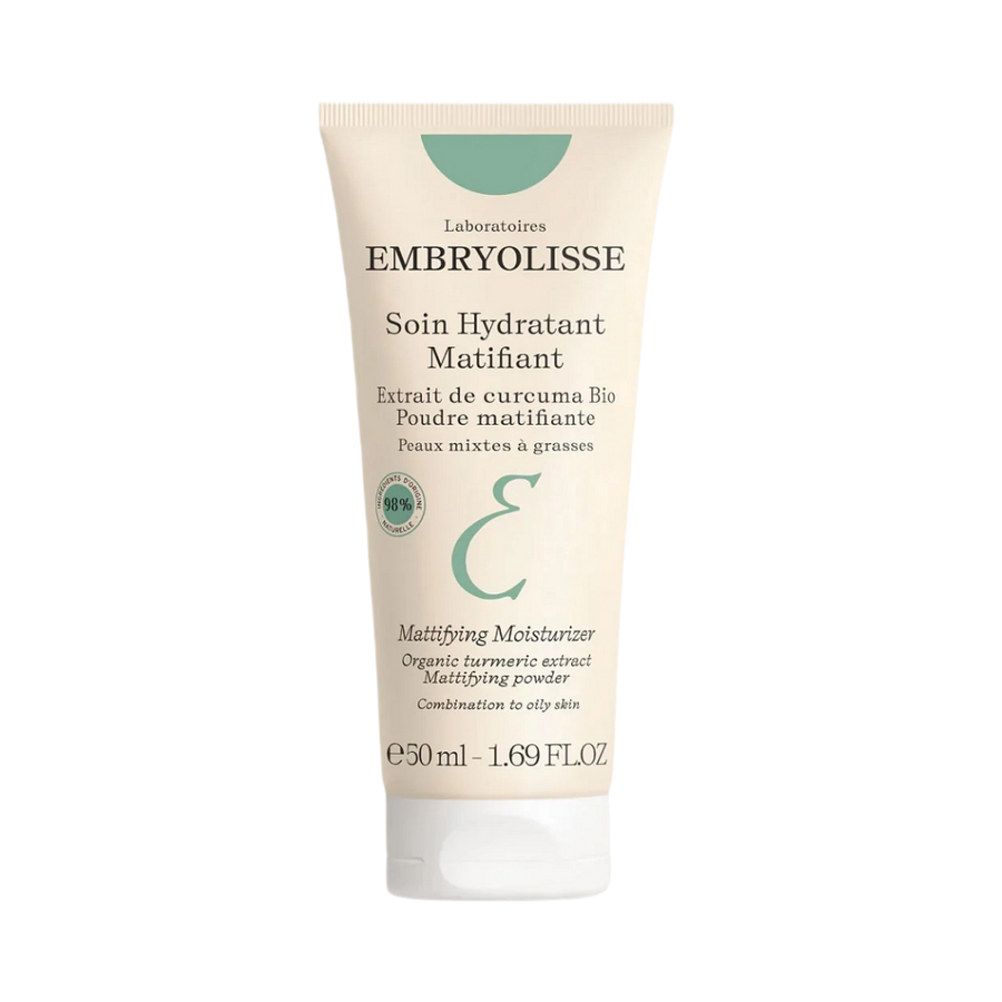 Embryolisse mattifying moisturizer 50ml tube organic turmeric combination oily skin cream plastic recyclable packaging