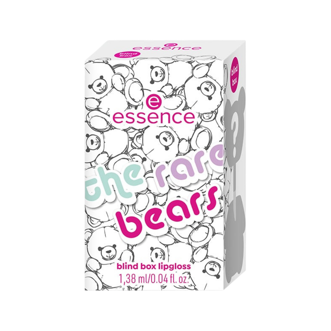 Essence The Rare Bears blind box lip gloss 1.38 ml box with teddy bear illustrations packaging
