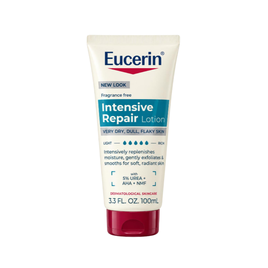 Eucerin Intensive Repair Lotion 100ml fragrance-free white tube with red cap and blue label