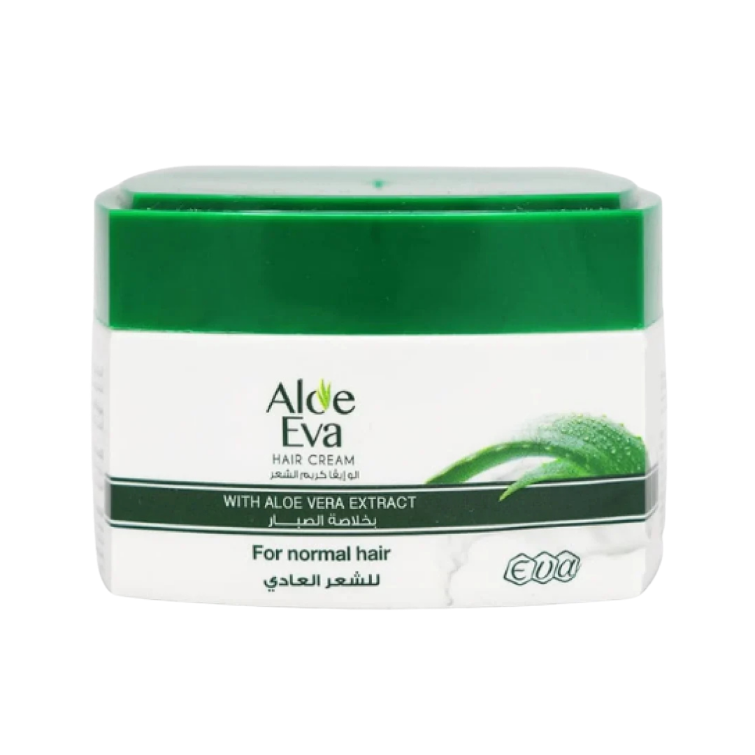 Eva Aloe Vera hair cream 85g white and green jar for normal hair with green lid