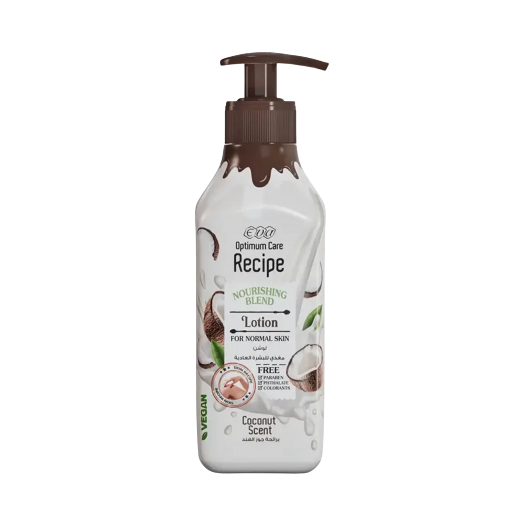 Eva Optimum Care Recipe nourishing body lotion, coconut scent, pump bottle, 370 ml, for normal skin