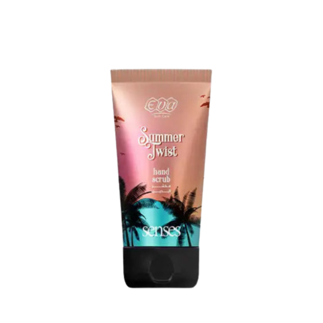 Eva Summer Twist hand scrub 50ml small sunset tube with black flip cap