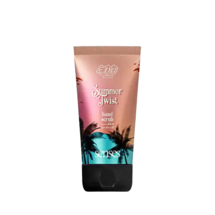 Eva Summer Twist hand scrub 50ml small sunset tube with black flip cap