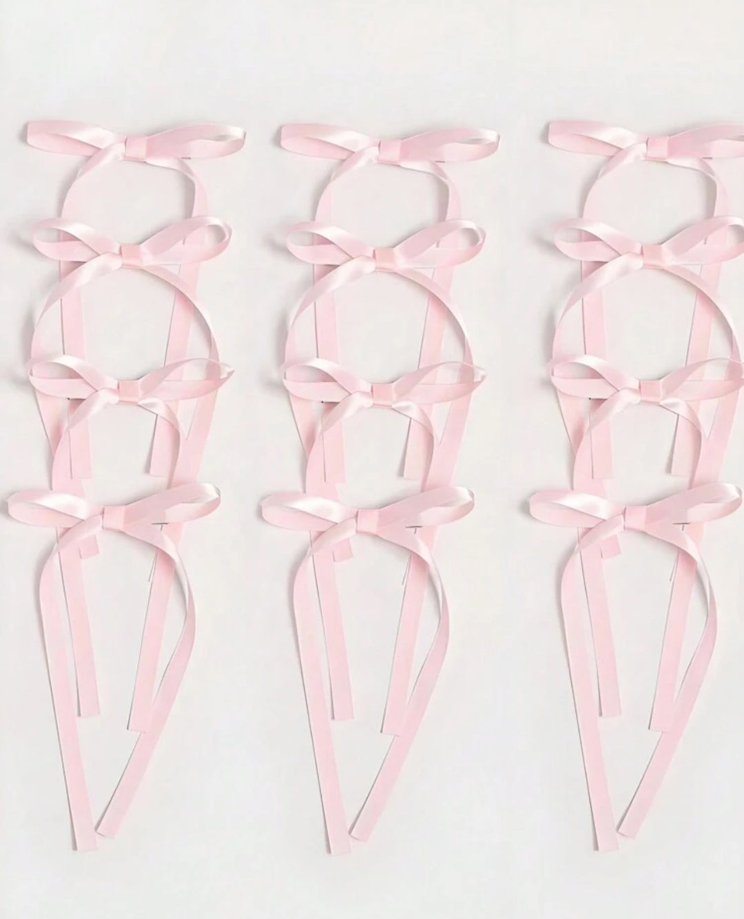 Pink Hair Ties - 12pcs |  أشرطة الشعر  الوردية - 12 قطعة