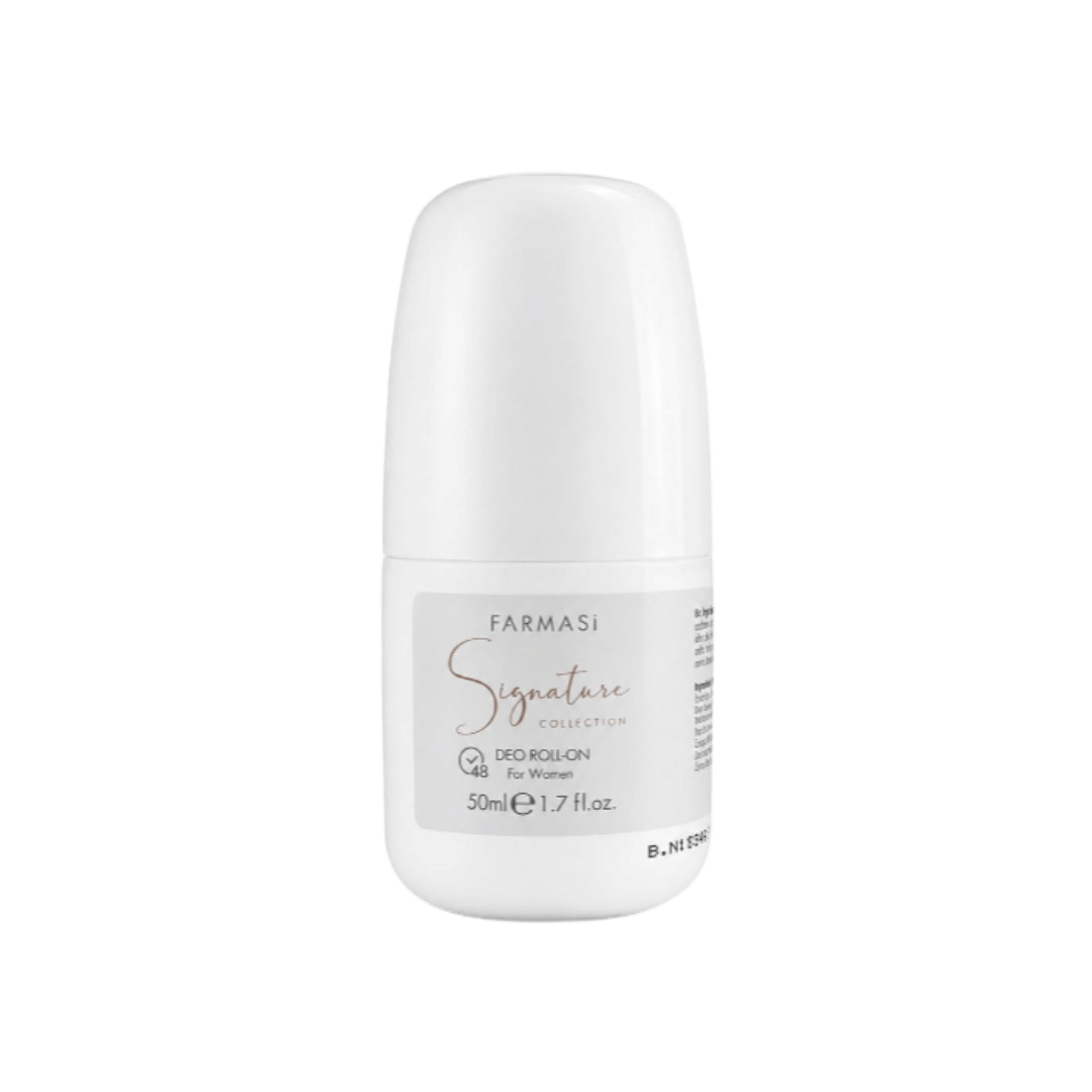 Farmasi Signature Collection De Roll-On for Woman, 50ml white deodorant bottle with rounded cap