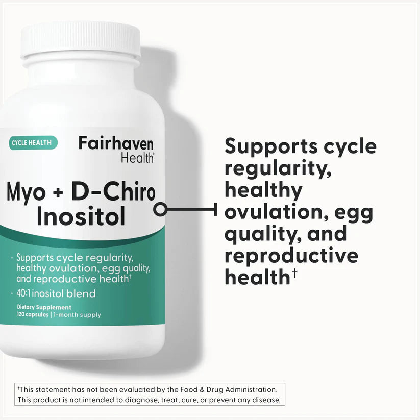 Fairhaven Myo + D- Chiro Inositol - 120 Capsules | فيرهافن مكمل غذائي ميو مع دي-كايرو إينوزيتول - 120 كبسولة