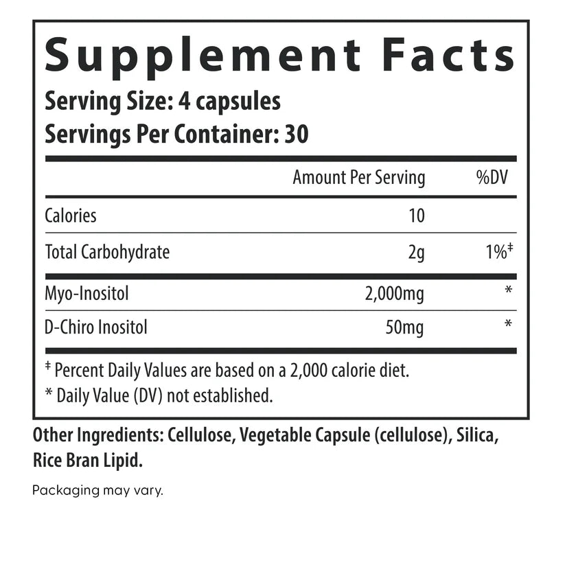 Fairhaven Myo + D- Chiro Inositol - 120 Capsules | فيرهافن مكمل غذائي ميو مع دي-كايرو إينوزيتول - 120 كبسولة