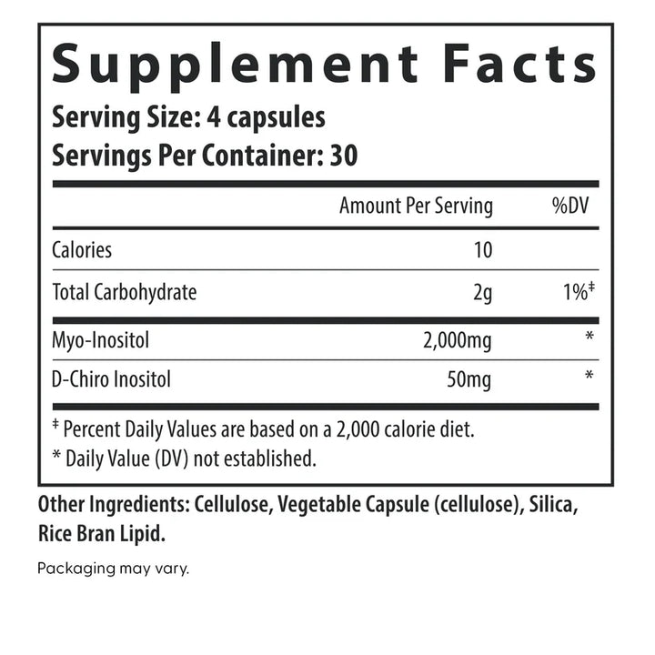 Fairhaven Myo + D- Chiro Inositol - 120 Capsules | فيرهافن مكمل غذائي ميو مع دي-كايرو إينوزيتول - 120 كبسولة