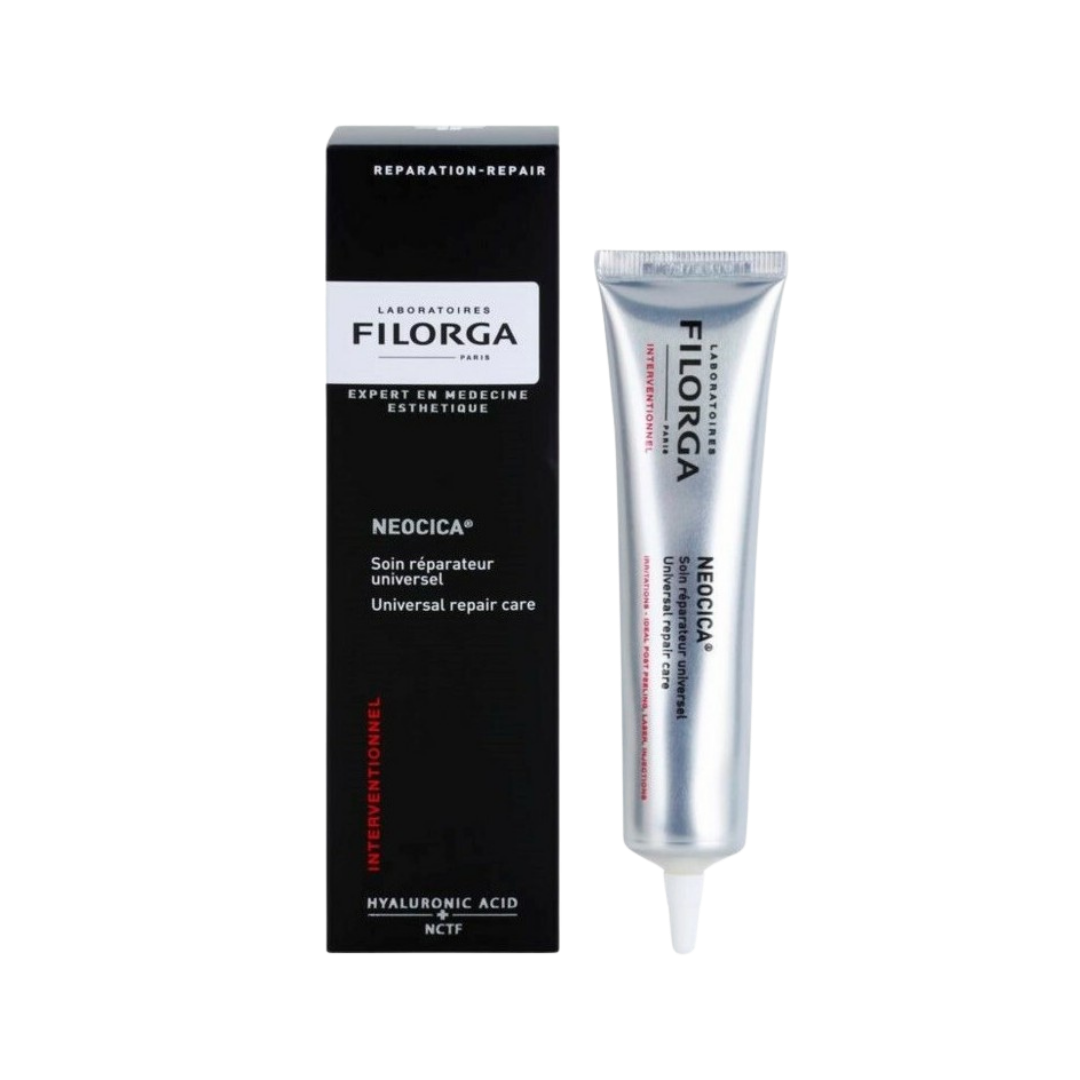 Filorga Neocica repair cream 40ml silver tube black box universal repair care packaging front label