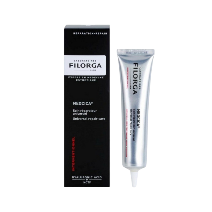 Filorga Neocica repair cream 40ml silver tube black box universal repair care packaging front label