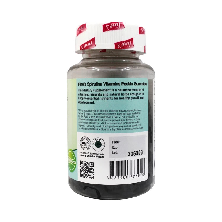 Fine's Appetite Booster + Spirulina - 60 Gummies | فاينز مكمل غذائي للاطفال يعزز الشهية - 60 حبة هلامية