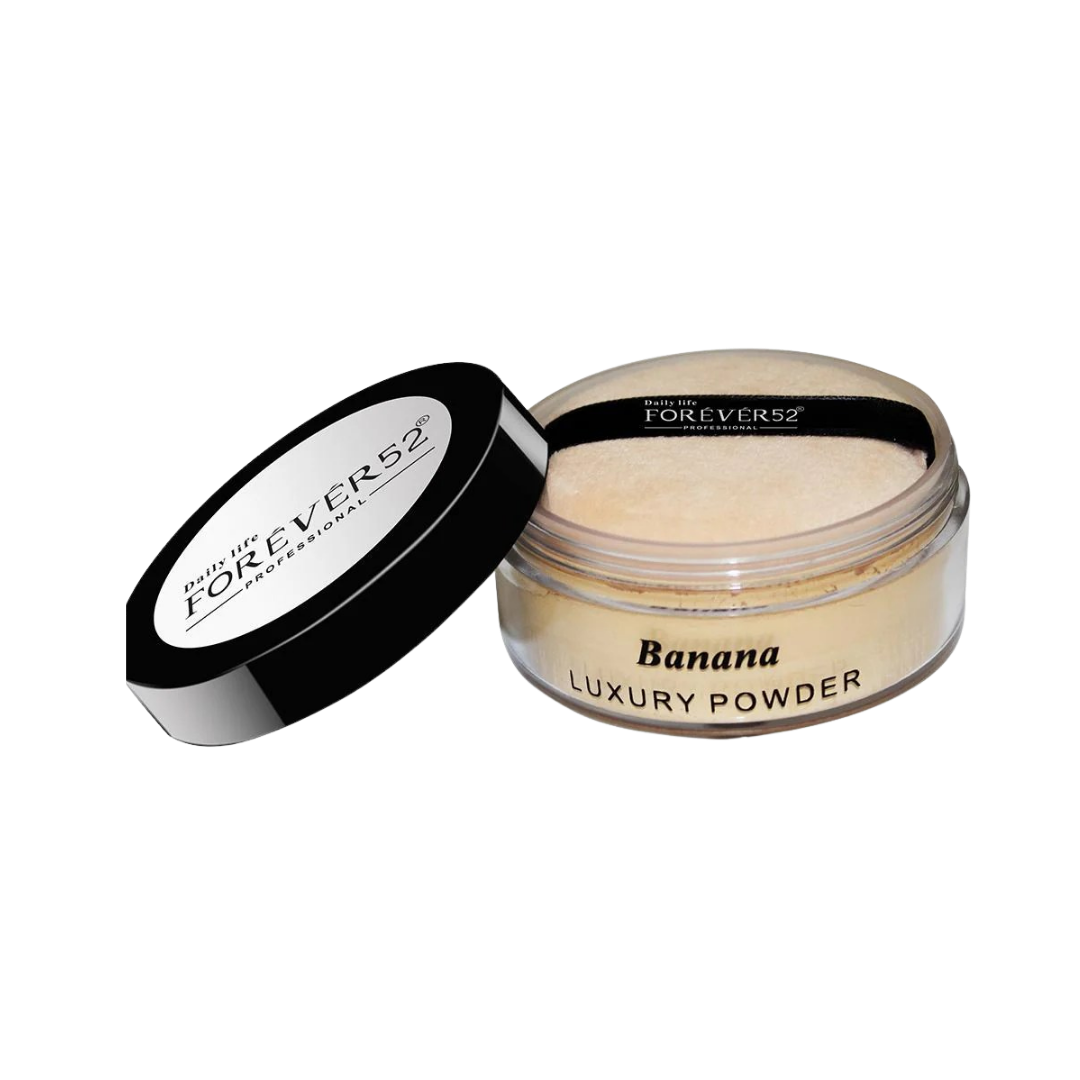 FOR EVER52 Banana Luxury Powder 20g loose setting powder jar with black lid and beige powder