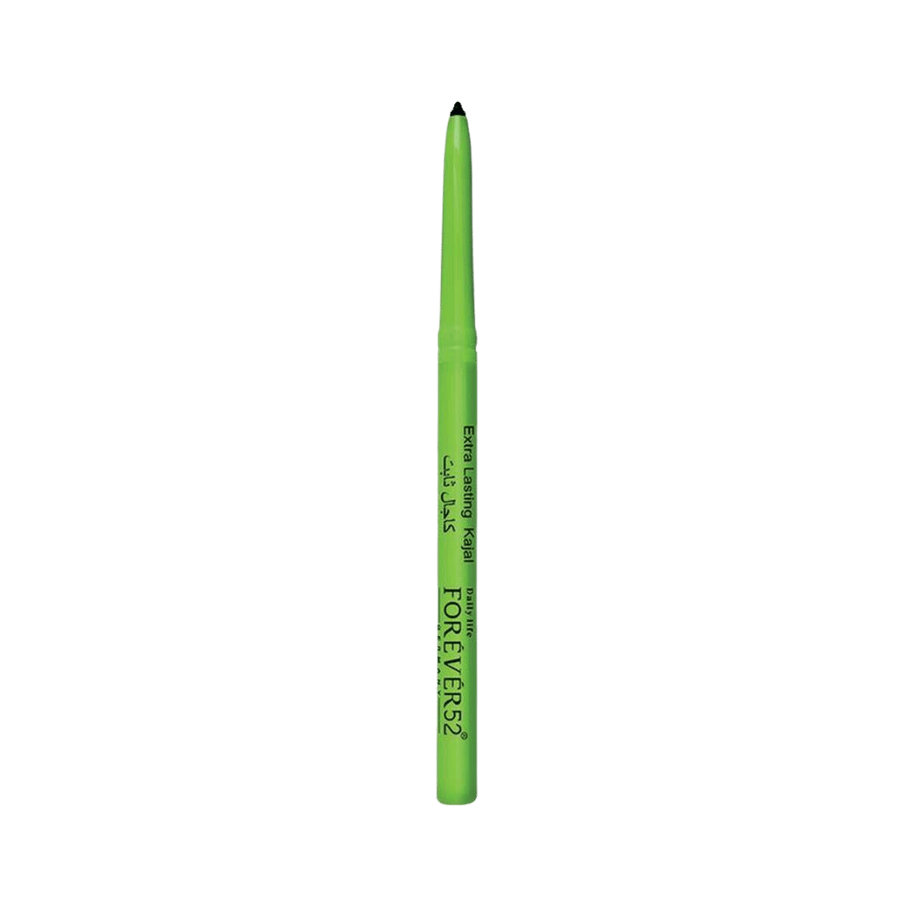 FOR EVER52 Extra Lasting Kajal Black Waterproof 0.35g green pencil eyeliner with black tip.