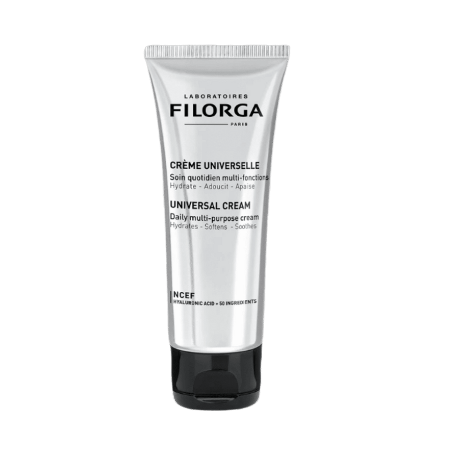 Filorga Universal Cream daily multi-purpose treatment tube, white packaging, face and body moisturizer, 100ml.