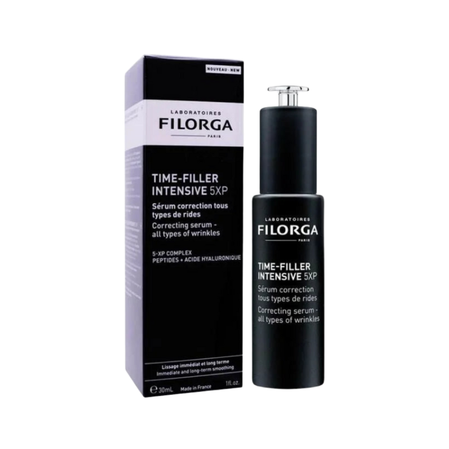 FILORGA Time-Filler Intensive 5XP Correcting Serum 30ml black bottle with black and white packaging