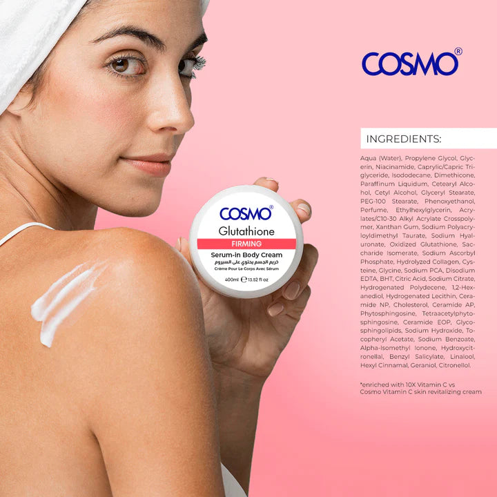 COSMO COSMETICS BODY CREAM SERUM-IN FIRMING - 400ml | كوزمو كريم للجسم لشد البشرة - 400 مل