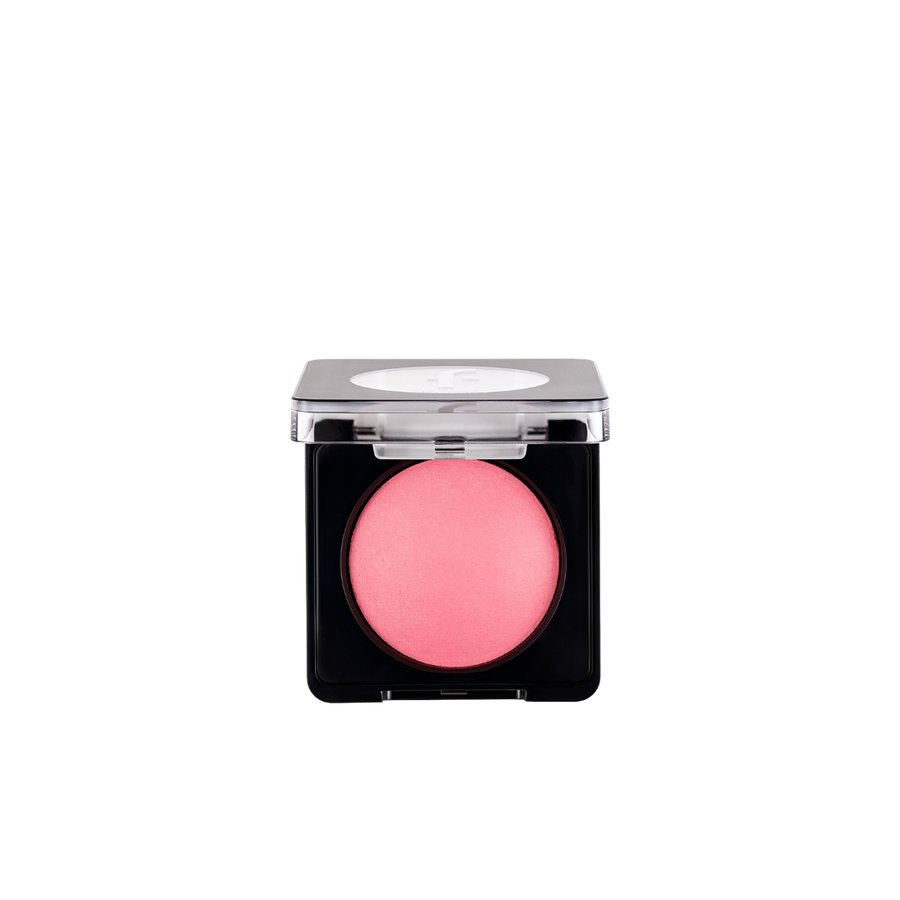 Flormar Baked Blush-On 054 Flormarpink, 4 g, pink blush in black square compact with clear hinged lid.
