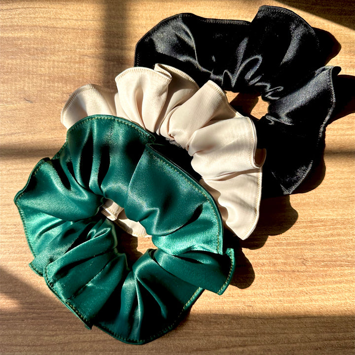 Wonder Beauties Satin Hair Ties - 3Pcs |  قراصات شعر ساتان - 3 قطع