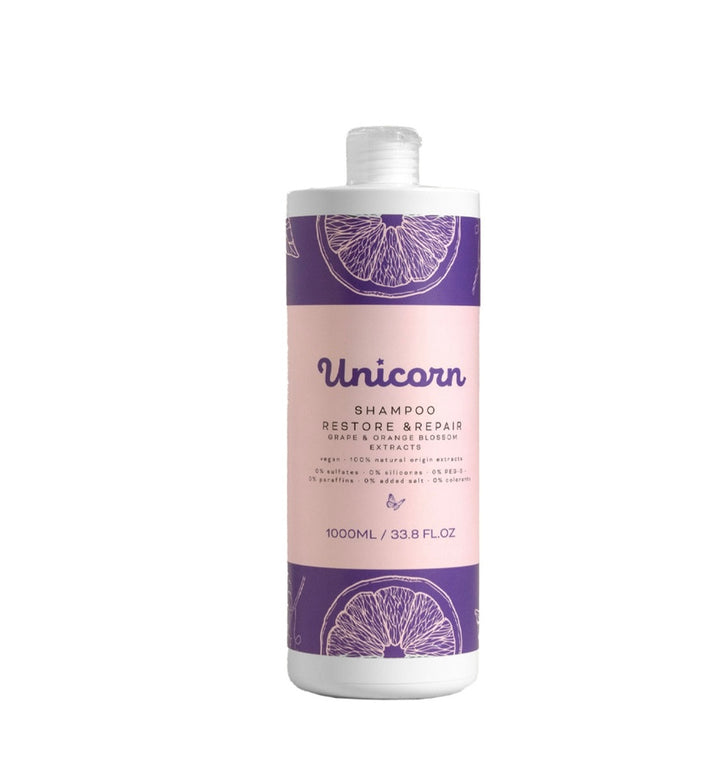 Unicorn turquaz Shampoo Restore & Repair - 1000ml | توركواز شامبو معالج للشعر المتضرر - 1000 مل
