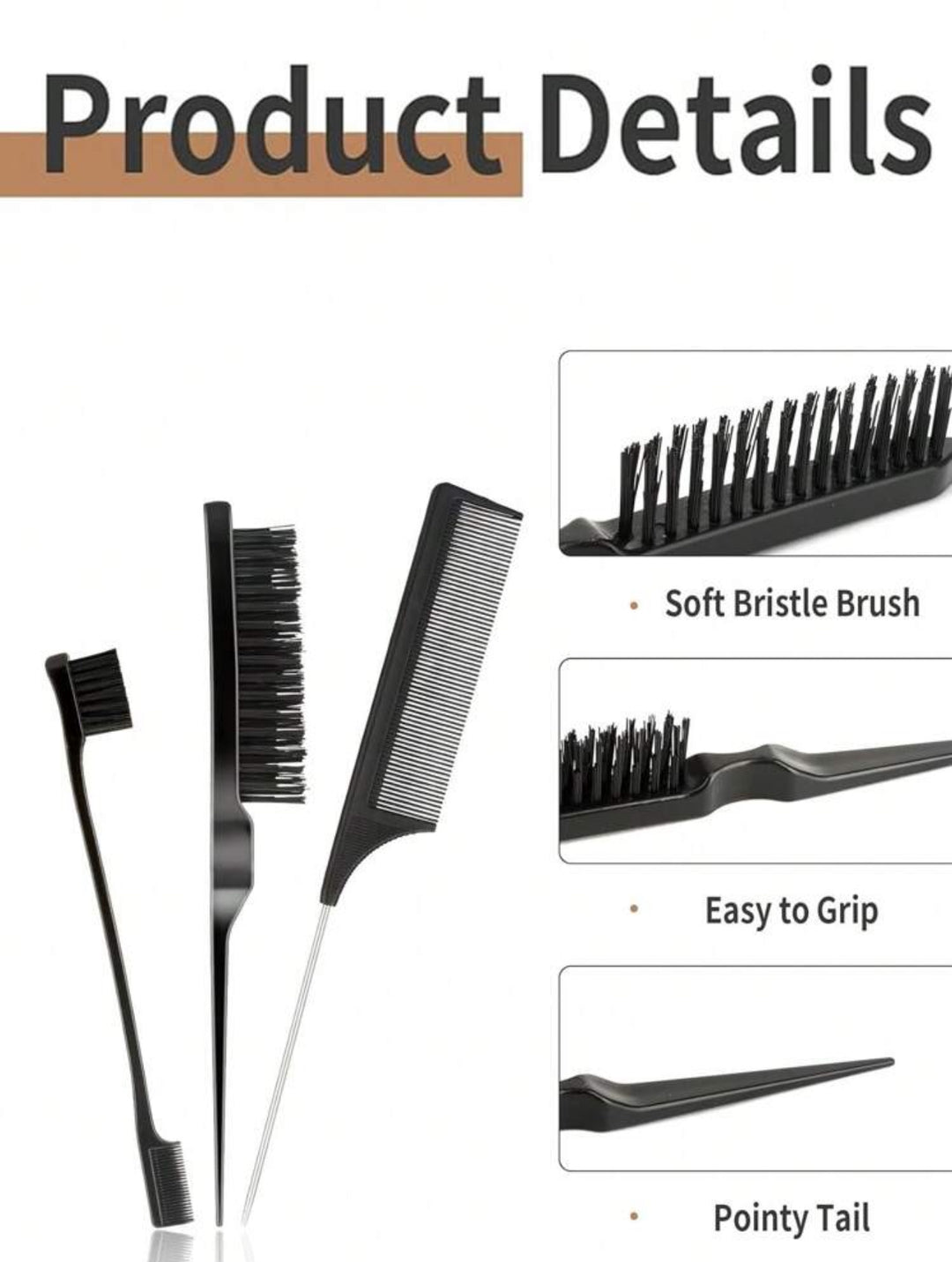 IKT Wax Stick With Hair Styling Brush  - 75g - 3pcs | مجموعة لتصفيف الشعر ستيك شمع و فراشي للشعر - 3 قطع و الستيك 75 غرام