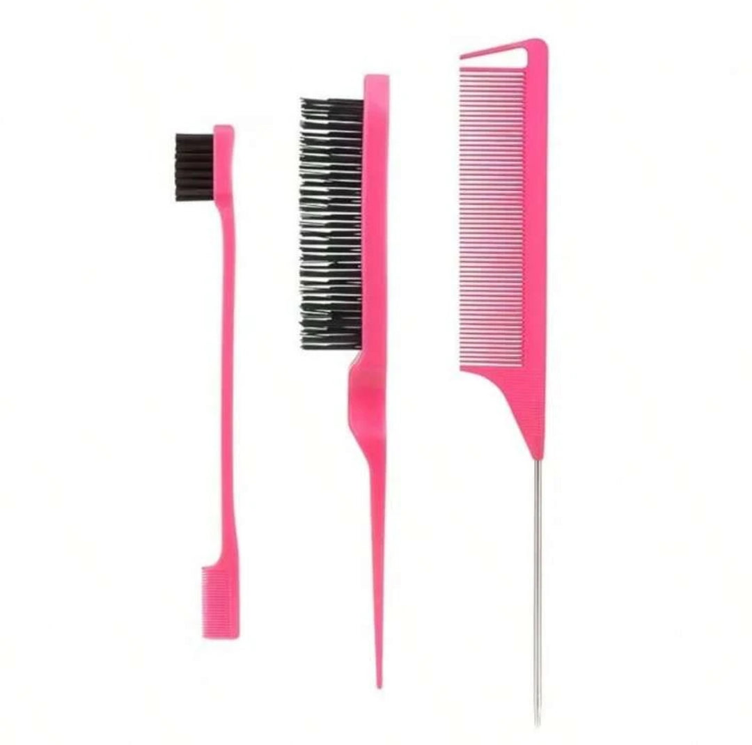 Hair Brush & Comb Set - 3Pcs | مجموعة أدوات تصفيف الشعر - 3 قطع