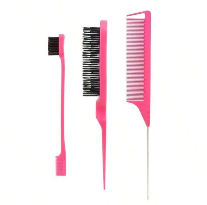 Hair Brush & Comb Set - 3Pcs | مجموعة أدوات تصفيف الشعر - 3 قطع