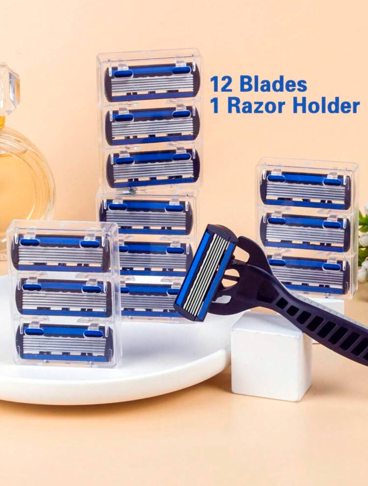Men & Women Razor _ 1Handle + 12Blades | ماكينة حلاقة للرجال ة النساء مع 12 شفرة