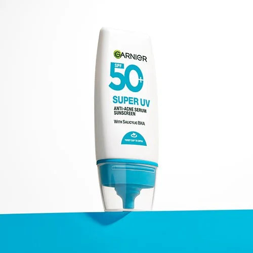 Garnier, Sunscreen Serum, Super UV, with SPF50+ for acne-prone skin - 30ml | غارنييه واقي شمس سيروم للبشرة المعرضة لحب الشباب - 30مل