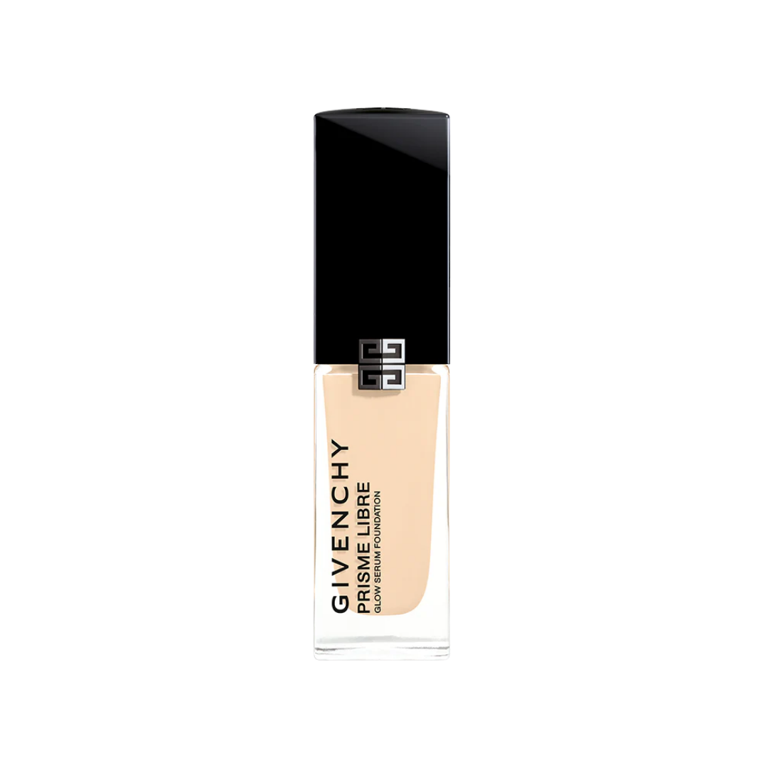 Givenchy Prisme Libre Glow Serum Foundation shade 0.5N in 30ml rectangular glass bottle with black cap.