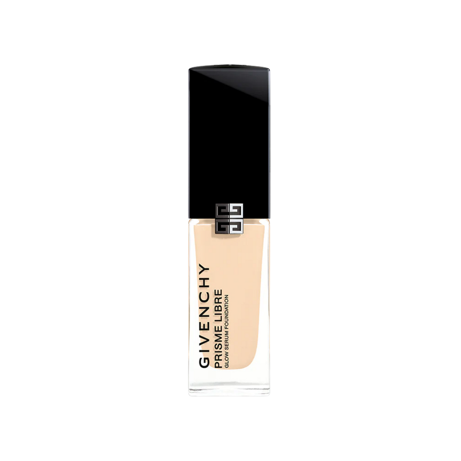 Givenchy Prisme Libre Glow Serum Foundation shade 0.5N in 30ml rectangular glass bottle with black cap.