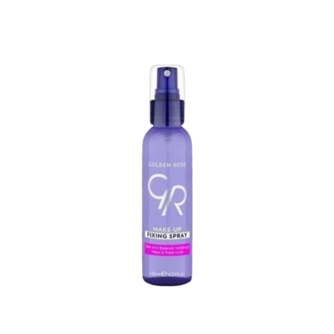 Golden Rose Make-Up Fixing Spray, 120ml, designed to set and extend makeup wear, ensuring a fresh and long-lasting look.