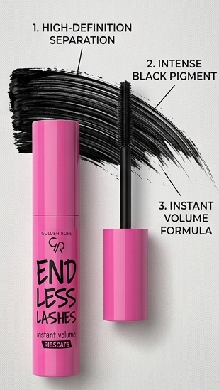 GOLDEN ROSE Endless Lashes Instant Volume - 13ml | كولدن روز ماسكارا روز ايندليس لاشيز - 13 مل