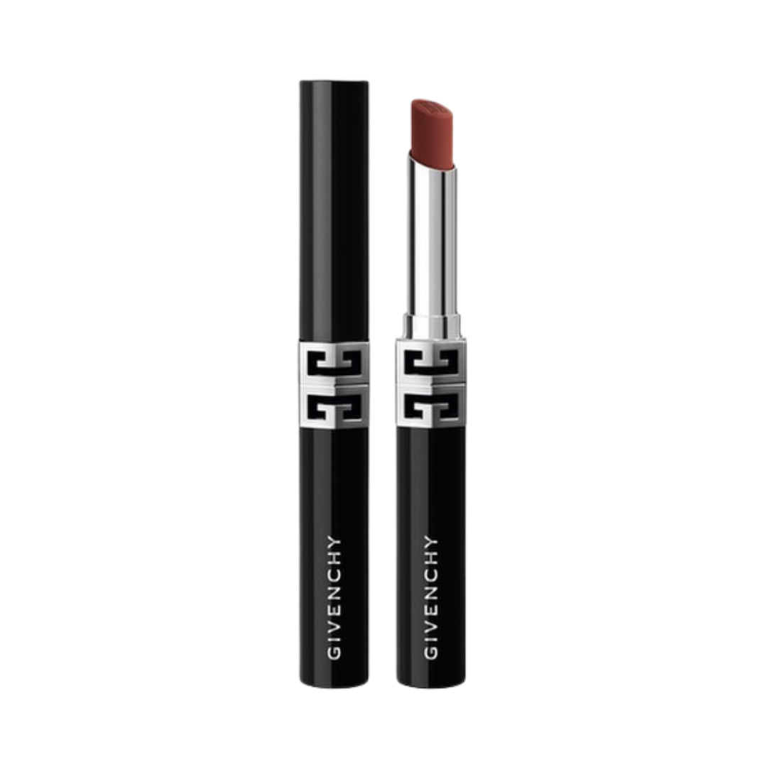 Givenchy Le Rouge Velvet Matte lipstick, 2.3g, warm brown shade, slim black case with silver logo