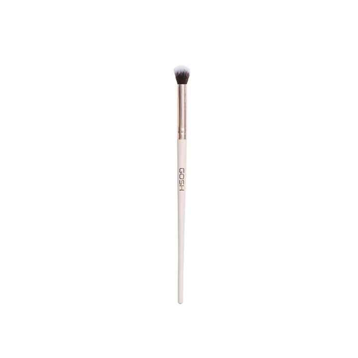 GOSH blending eye makeup brush, fluffy rounded bristles with beige handle and metallic ferrule.