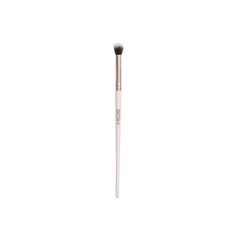 GOSH blending eye makeup brush, fluffy rounded bristles with beige handle and metallic ferrule.