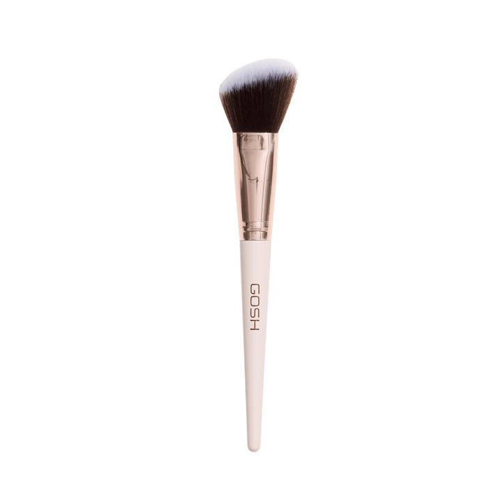 GOSH contour makeup brush angled soft bristles white handle rose gold ferrule medium size