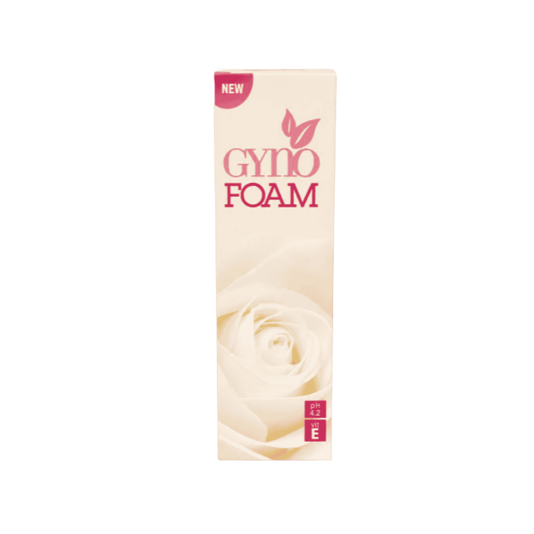 Gyno Foam, 150ml, pH 4.2, with Vitamin E for intimate hygiene, new packaging with rose design.