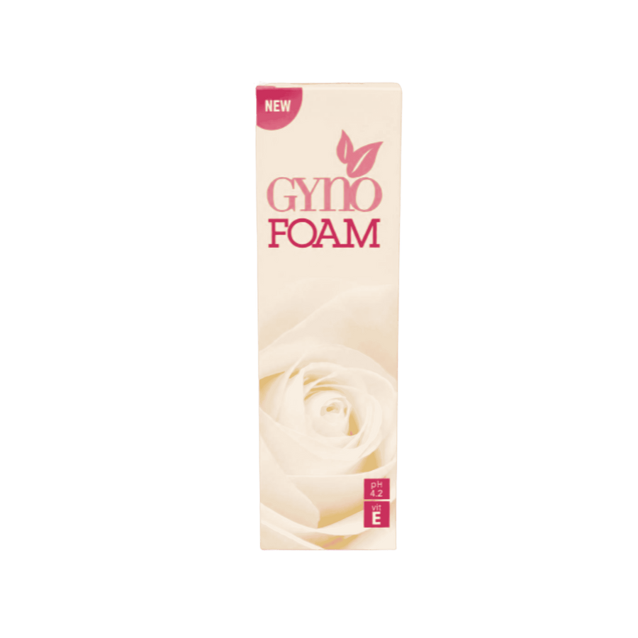 Gyno Foam, 150ml, pH 4.2, with Vitamin E for intimate hygiene, new packaging with rose design.