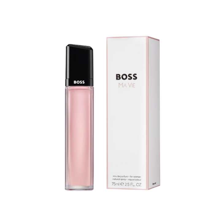 BOSS Ma Vie Eau de Parfum for women 75 ml pink bottle with white box packaging