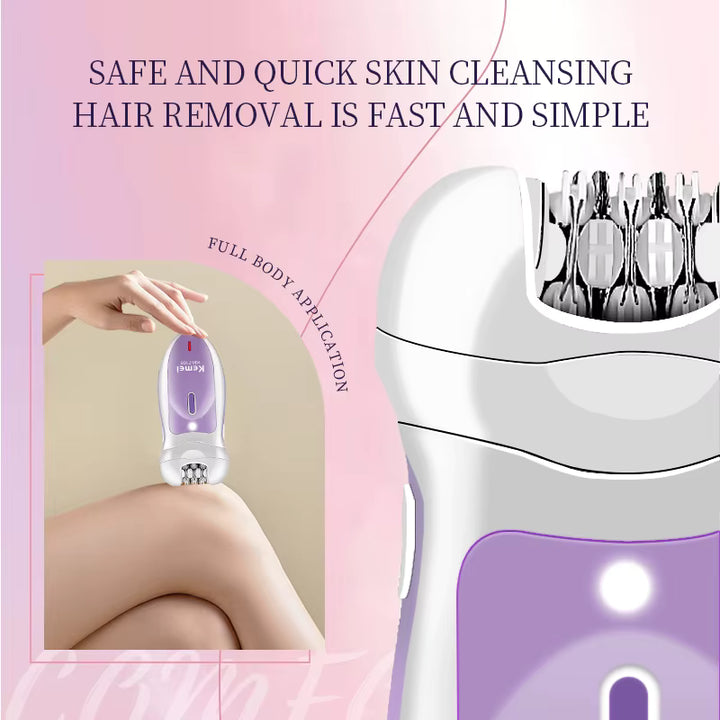 KEMEI Lady Professional Electric Electric Epilator 4 In 1 | كيمي جهاز إزالة الشعر