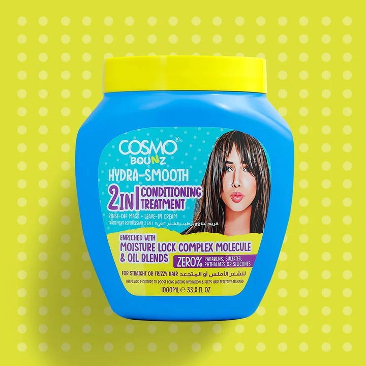 COSMO COSMETICS HAIR TREATMENT 2IN1 HYDRA - 1000ml | كوزمو كوزمتكس علاج الشعر 2 في 1 هيدرا - 1000 مل