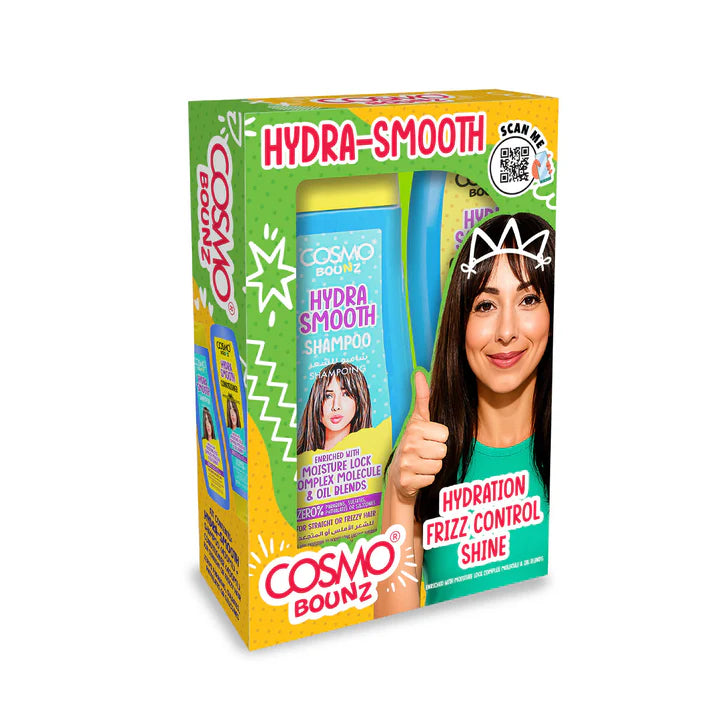 COSMO COSMETICS 2PCS SHAMP & COND HYDRA SMOOTH - 400ml | كوزمو كوزمتكس مجموعة شامبو وبلسم هيدرا سموث قطعتين - 400 مل