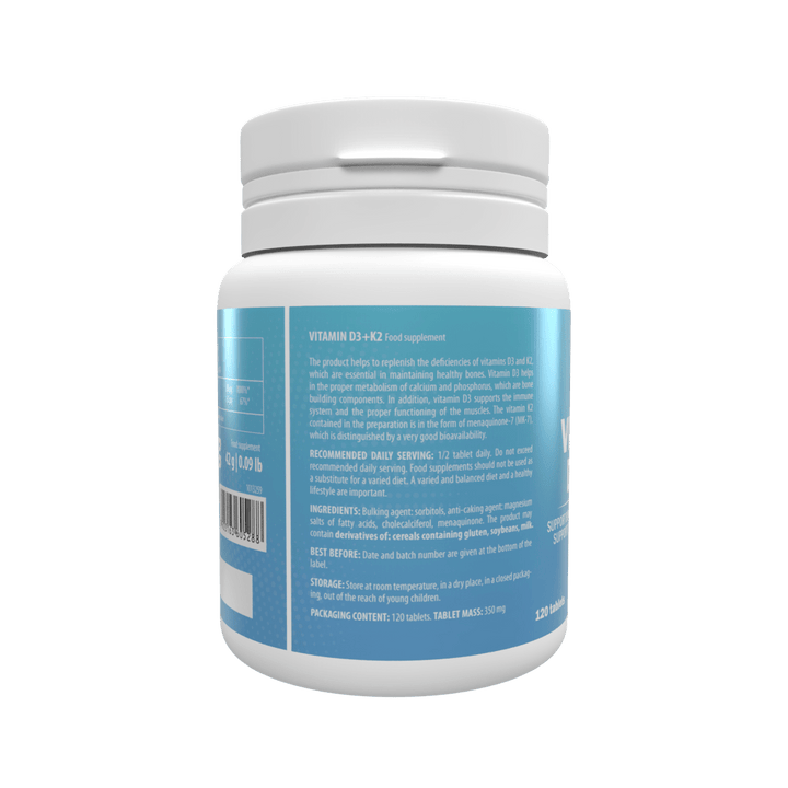 Rvit Vitamin D3+ K2 - 120 Tablets | ارفيت فيتامين د3 + ك2 - 120 قرص