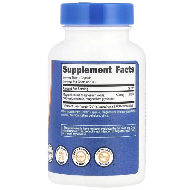 Nutricost, Magnesium Complex, 500 mg, - 30 Capsules | نوتريكوست مكمل ماغنيسيوم - 30 كبسولة