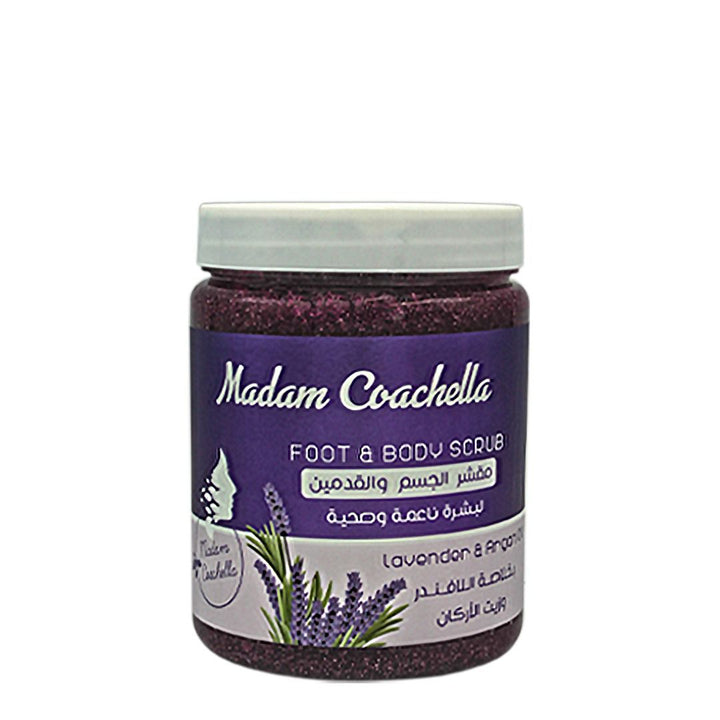 Madam Coachella Lavender & Argan For Foot & Body Scrub  - 1200G | مدام كوتشيلا مقشر للجسم بالأرغان و اللافندر - 1200 غرام