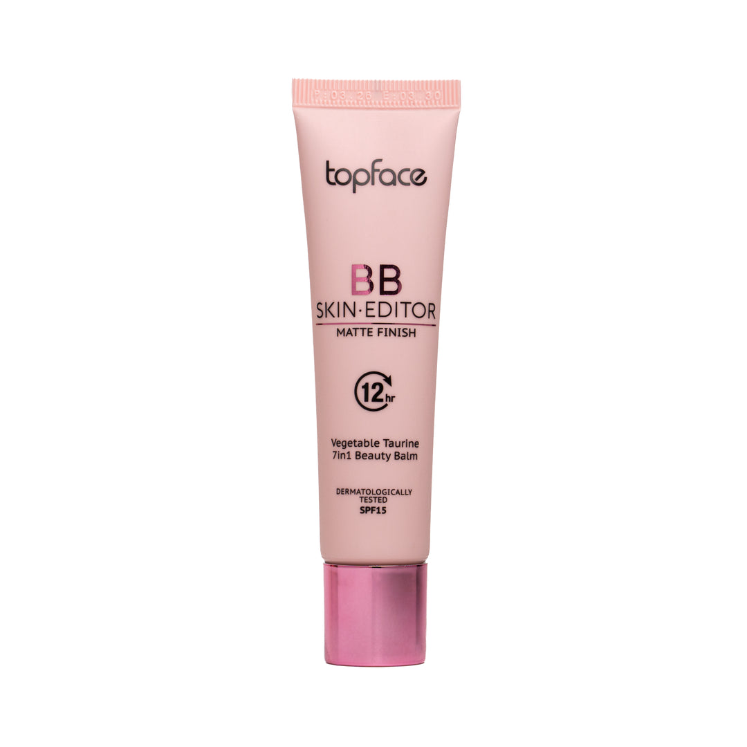 topface BB Skin Editor Matte Finish 12Hr Spf15 - 30ml| توب فيس كريم بي بي سكين إديتور  لمسة مطفية يدوم 12 ساعة -30 مل