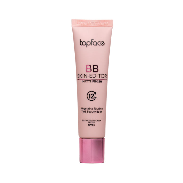 topface BB Skin Editor Matte Finish 12Hr Spf15 - 30ml| توب فيس كريم بي بي سكين إديتور  لمسة مطفية يدوم 12 ساعة -30 مل